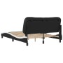 Estructura cama cabecero cuero sintético negro blanco 140x200cm de , Camas y somieres - Ref: Foro24-3208007, Precio: 227,73 €...