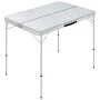 Mesa de camping plegable con 2 bancos aluminio blanco de vidaXL, Mobiliario de camping - Ref: Foro24-48181, Precio: 100,44 €,...