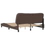 Estructura de cama cabecero cuero sintético marrón 160x200 cm de , Camas y somieres - Ref: Foro24-3208011, Precio: 268,85 €, ...