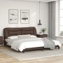Estructura de cama cabecero cuero sintético marrón 180x200 cm de , Camas y somieres - Ref: Foro24-3208018, Precio: 234,97 €, ...