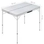 Mesa de camping plegable con 2 bancos aluminio blanco de vidaXL, Mobiliario de camping - Ref: Foro24-48181, Precio: 100,44 €,...