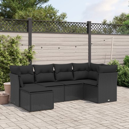 Set de sofás de jardín 6 piezas y cojines ratán sintético negro de , Conjuntos de jardín - Ref: Foro24-3263171, Precio: 387,9...