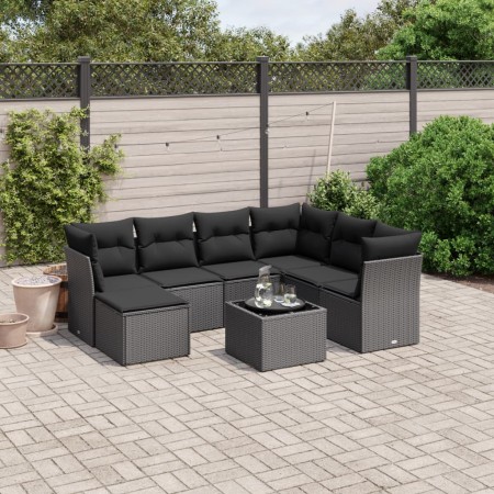 Set de sofás de jardín 8 piezas y cojines ratán sintético negro de , Conjuntos de jardín - Ref: Foro24-3263221, Precio: 493,6...