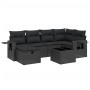 Set de comedor de jardín 7 pzas y cojines ratán sintético negro de , Conjuntos de jardín - Ref: Foro24-3263801, Precio: 446,2...