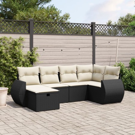 Set de sofás de jardín 6 piezas y cojines ratán sintético negro de , Conjuntos de jardín - Ref: Foro24-3264102, Precio: 374,5...