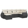 Set de sofás de jardín 6 piezas y cojines ratán sintético negro de , Conjuntos de jardín - Ref: Foro24-3264102, Precio: 374,5...