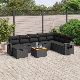 Set de sofás de jardín 8 piezas y cojines ratán sintético negro de , Conjuntos de jardín - Ref: Foro24-3264982, Precio: 557,4...