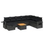 Set de sofás de jardín 8 piezas y cojines ratán sintético negro de , Conjuntos de jardín - Ref: Foro24-3264982, Precio: 557,4...