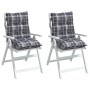 Cojines para silla respaldo bajo 2 uds tela Oxford cuadros gris de , Cojines para sillas y sofás - Ref: Foro24-377713, Precio...