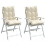 Cojines para silla con respaldo bajo 2 uds tela Oxford crema de , Cojines para sillas y sofás - Ref: Foro24-377677, Precio: 5...
