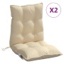 Cojines para silla con respaldo bajo 2 uds tela Oxford beige de , Cojines para sillas y sofás - Ref: Foro24-377680, Precio: 5...