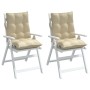 Cojines para silla con respaldo bajo 2 uds tela Oxford beige de , Cojines para sillas y sofás - Ref: Foro24-377680, Precio: 5...