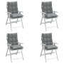Cojines para silla con respaldo bajo 4 uds tela Oxford gris de , Cojines para sillas y sofás - Ref: Foro24-377675, Precio: 80...