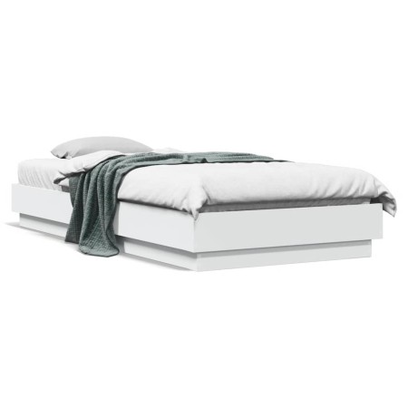 Estructura de cama con luces LED blanco 100x200 cm de , Camas y somieres - Ref: Foro24-839504, Precio: 108,09 €, Descuento: %