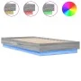 Estructura de cama con luces LED gris Sonoma 90x190 cm de , Camas y somieres - Ref: Foro24-839544, Precio: 102,68 €, Descuent...