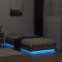Estructura de cama con luces LED gris Sonoma 90x190 cm de , Camas y somieres - Ref: Foro24-839544, Precio: 102,68 €, Descuent...