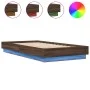 Estructura de cama con luces LED marrón roble 75x190 cm de , Camas y somieres - Ref: Foro24-839552, Precio: 99,58 €, Descuent...