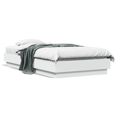 Estructura de cama con luces LED blanco 75x190 cm de , Camas y somieres - Ref: Foro24-839546, Precio: 102,22 €, Descuento: %
