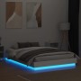 Estructura de cama con luces LED blanco 140x200 cm de , Camas y somieres - Ref: Foro24-3209793, Precio: 183,24 €, Descuento: %
