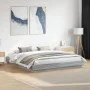 Bed frame with LED lights Sonoma gray 200x200 cm by , Beds and slatted bases - Ref: Foro24-3209770, Price: 159,77 €, Discount: %