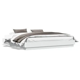 Estructura de cama con luces LED blanco 180x200 cm de , Camas y somieres - Ref: Foro24-3209772, Precio: 155,64 €, Descuento: %