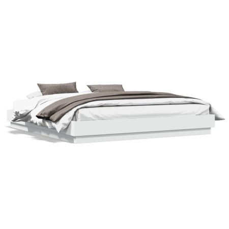 Estructura de cama con luces LED blanco 180x200 cm de , Camas y somieres - Ref: Foro24-3209772, Precio: 157,23 €, Descuento: %