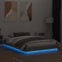 Estructura de cama con luces LED gris Sonoma 140x200 cm de , Camas y somieres - Ref: Foro24-3209798, Precio: 182,82 €, Descue...
