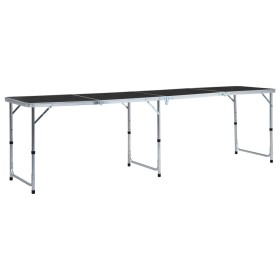 Mesa de camping plegable de aluminio gris 240x60 cm de vidaXL, Mobiliario de camping - Ref: Foro24-48177, Precio: 128,72 €, D...