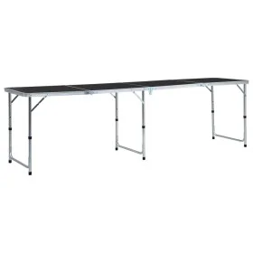Mesa de camping plegable de aluminio gris 240x60 cm de vidaXL, Mobiliario de camping - Ref: Foro24-48177, Precio: 107,69 €, D...
