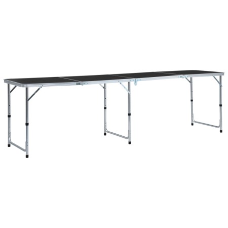 Mesa de camping plegable de aluminio gris 240x60 cm de vidaXL, Mobiliario de camping - Ref: Foro24-48177, Precio: 128,72 €, D...