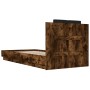 Estructura de cama cabecero luces LED roble ahumado 90x200 cm de , Camas y somieres - Ref: Foro24-3210035, Precio: 166,21 €, ...