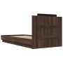 Estructura de cama cabecero luces LED roble marrón 90x200 cm de , Camas y somieres - Ref: Foro24-3210037, Precio: 171,95 €, D...