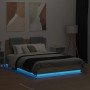 Estructura de cama cabecero luces LED roble Sonoma 140x190 cm de , Camas y somieres - Ref: Foro24-3210040, Precio: 185,49 €, ...