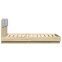 Estructura de cama cabecero luces LED roble Sonoma 140x190 cm de , Camas y somieres - Ref: Foro24-3210040, Precio: 185,49 €, ...