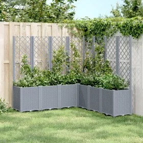 Planter with gray PP trellis 160x160x140 cm by , Pots and planters - Ref: Foro24-367881, Price: 265,74 €, Discount: %