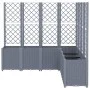 Jardinera con enrejado PP gris 160x160x140 cm de , Maceteros y jardineras - Ref: Foro24-367881, Precio: 265,74 €, Descuento: %