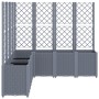 Jardinera con enrejado PP gris 160x160x140 cm de , Maceteros y jardineras - Ref: Foro24-367881, Precio: 272,38 €, Descuento: %