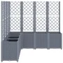 Jardinera con enrejado PP gris 160x160x140 cm de , Maceteros y jardineras - Ref: Foro24-367881, Precio: 265,74 €, Descuento: %