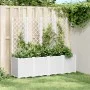 Jardinera con enrejado PP blanco 160x40x140 cm de , Maceteros y jardineras - Ref: Foro24-367874, Precio: 209,20 €, Descuento: %
