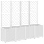 Jardinera con enrejado PP blanco 160x40x140 cm de , Maceteros y jardineras - Ref: Foro24-367874, Precio: 213,50 €, Descuento: %