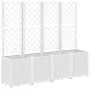 Jardinera con enrejado PP blanco 160x40x140 cm de , Maceteros y jardineras - Ref: Foro24-367874, Precio: 209,20 €, Descuento: %