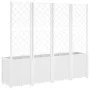 Jardinera con enrejado PP blanco 160x40x140 cm de , Maceteros y jardineras - Ref: Foro24-367874, Precio: 209,20 €, Descuento: %