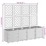 Jardinera con enrejado PP blanco 160x40x140 cm de , Maceteros y jardineras - Ref: Foro24-367874, Precio: 213,50 €, Descuento: %