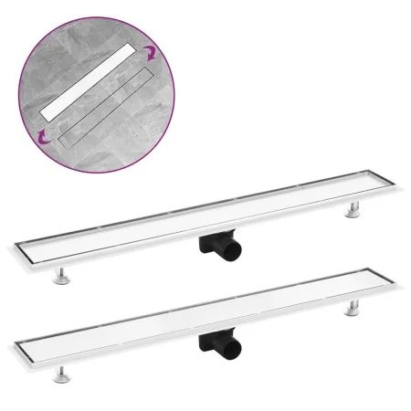 Desagüe de ducha con cubierta 2 en 1 acero inoxidable 93x14 cm de vidaXL, Desagües - Ref: Foro24-146010, Precio: 52,24 €, Des...