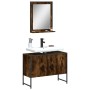 Set de muebles de baño 2 pzas madera ingeniería roble ahumado de , Muebles de baño - Ref: Foro24-3214341, Precio: 102,32 €, D...