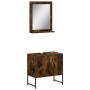 Set de muebles de baño 2 pzas madera ingeniería roble ahumado de , Muebles de baño - Ref: Foro24-3214336, Precio: 83,54 €, De...