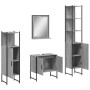 Set de armario de baño 4 pzas madera contrachapada gris sonoma de , Muebles de baño - Ref: Foro24-3214357, Precio: 221,94 €, ...