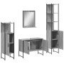 Set de armario de baño 4 pzas madera contrachapada gris sonoma de , Muebles de baño - Ref: Foro24-3214362, Precio: 229,84 €, ...