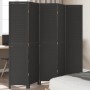 Biombo separador de 5 paneles madera maciza Paulownia negro de , Divisores de ambientes - Ref: Foro24-358854, Precio: 148,04 ...