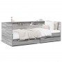 Tumbona con cajones madera ingeniería gris Sonoma 75x190 cm de , Camas y somieres - Ref: Foro24-3280865, Precio: 193,73 €, De...